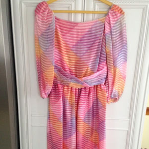 Pastel Pink Silk Striped dress